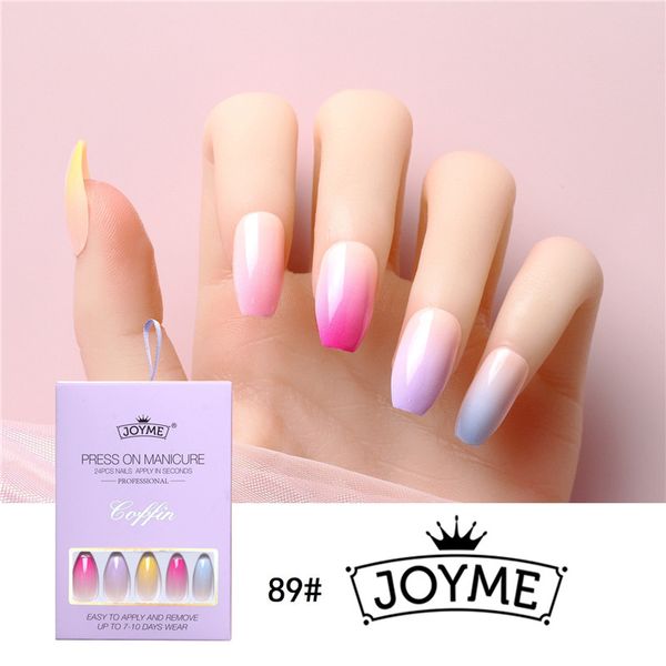 Suggerimenti all'ingrosso delle nail art finte con scatola 24pcs fai da te balletto di bara falsa copertura piena copertura minimalista di unghie rimovibili decorazioni per ragazze regalo