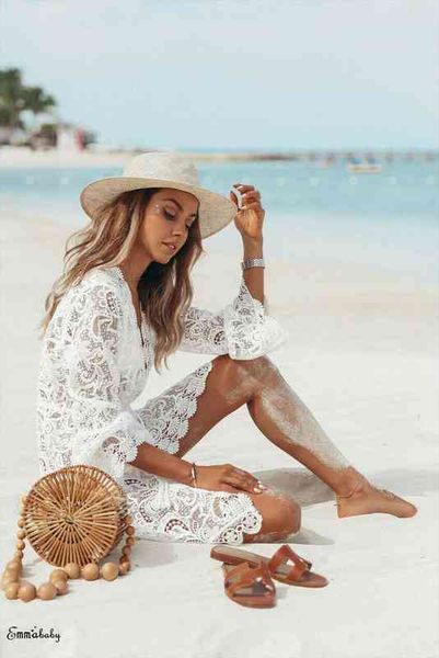 

summer women bikini cover up floral lace hollow crochet swimsuit cover-ups bathing suit beachwear tunic beach dress, Black;gray