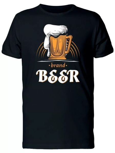 

brand beer mug cartoon men's tee -image by shutterstock, White;black