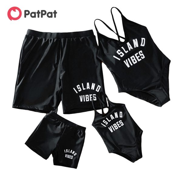 

summer trendy sport letter print matching swimsuits 210528, Blue