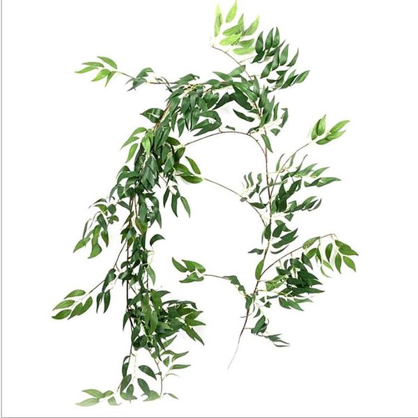 

decorative flowers & wreaths 1.7m ceiling decor road layout rattan jungle party home wedding decoration greens artificial willow vine garlan