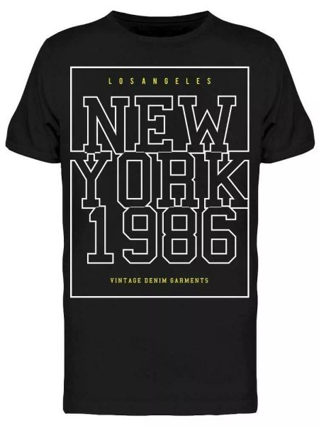 

1986 lettering logo tee men's -image by shutterstock, White;black