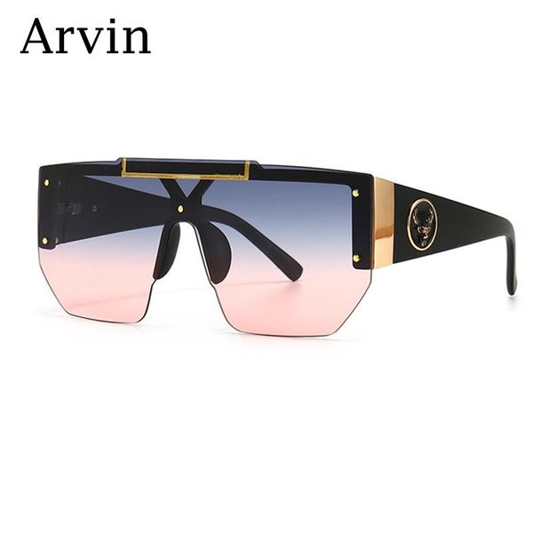 

sunglasses 2021 fashion oversized square men women one piece flat big frame eyeglasses uv400, White;black