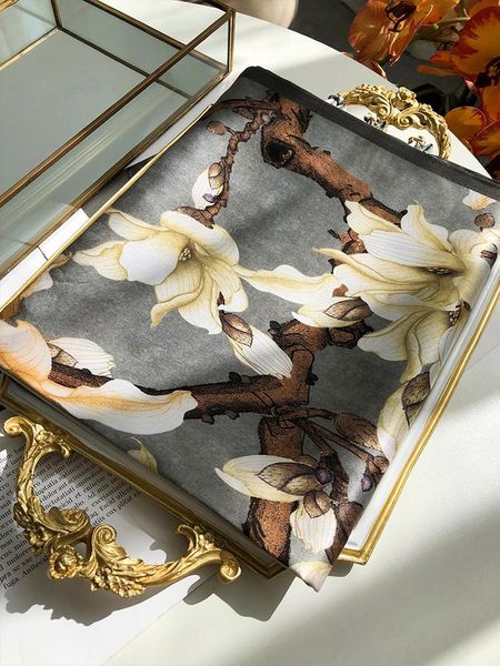 

scarves 100% double-layer real silk mulberry scarf women long female spring autumn winter hijab soft natural shawl, Blue;gray