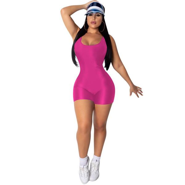 

women's jumpsuits & rompers summer sleeveless tights one-piece shorts ladies casual 4-color suit, Black;white