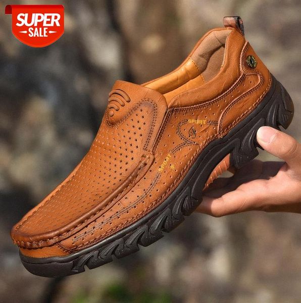 

men's leather shoes casual large size cowhide flat-heel #he9n