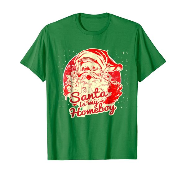 

santa is my homeboy retro vintage santa claus t shirt, White;black