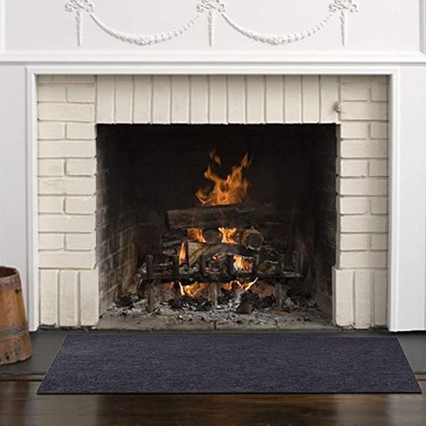 

carpets fire pit mat fireproof blanket half hearth fireplace area rug polyester trim non slip protects floors from sparks #t9p