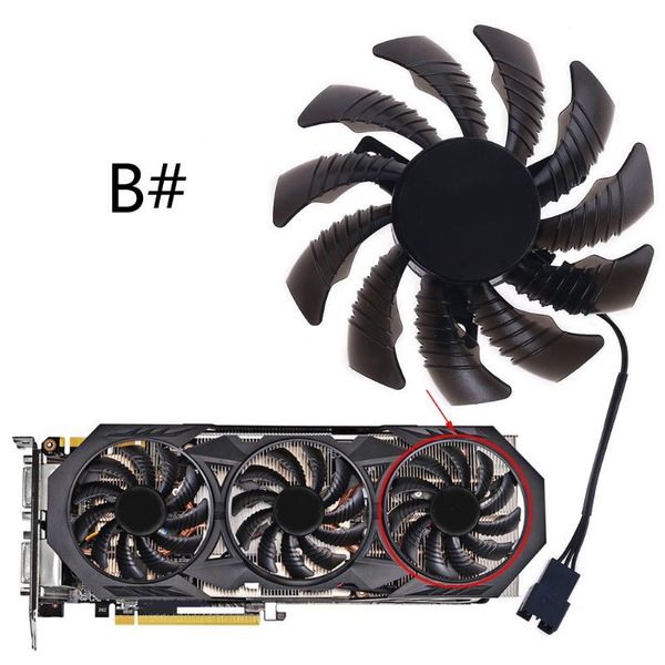 

1/3pcs 75mm 2/3pin t128010su graphics video card cooling fan for gigabyte gv-n970wf3oc-4gd gtx970 cooler j0pb fans & coolings