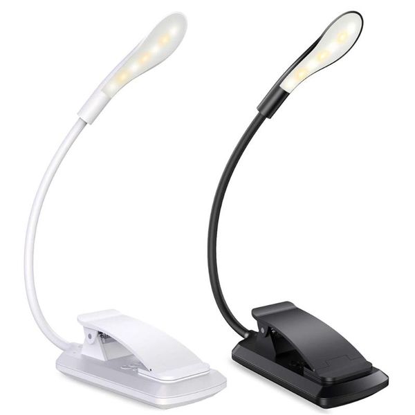 

book lights rechargeable reading lamp 360 degree flexible neck clip light 3 color temperature adjustable 7 led jdh88