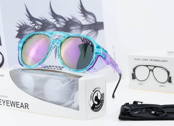 

the new pit viper sunglasses european and american polarized riding glasses dazzling full-coated sports uv400, White;black