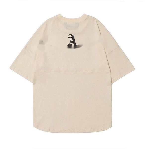 

men's t-shirts back letter logo off the shoulder loose men and women couples short-sleeved t-shirt tide brand, White;black