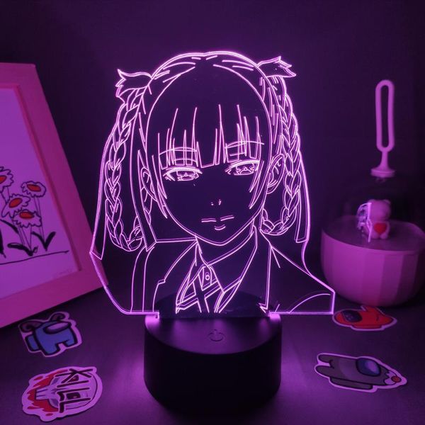 

night lights anime kakegurui figure kirari momobam 3d led rgb light cool gift for friend lava lamp children bedroom bedside table decor