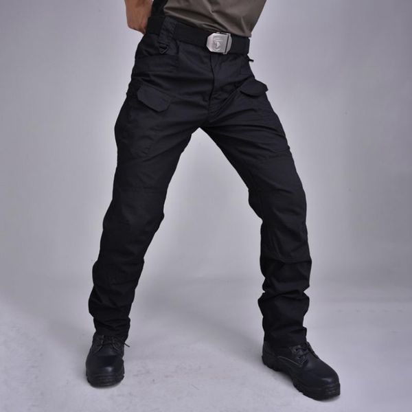 

men's pants tactical camouflage trousers cotton overalls autumn ou bb, Black