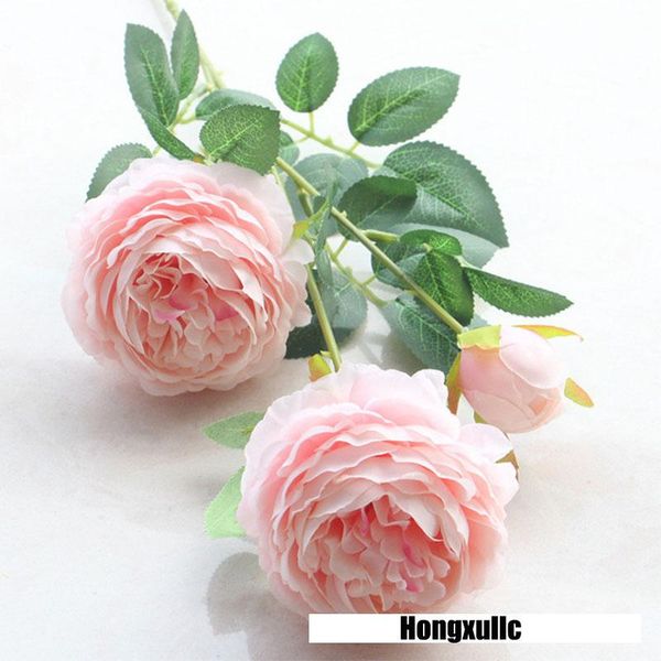 

decorative flowers & wreaths 5 pcs/lot 3 heads silk peony rose artificial flores for flower wall wedding decoration wreath home display fake