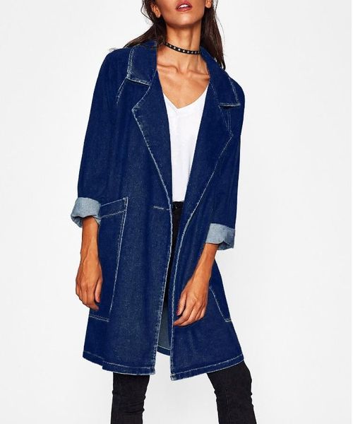 

women's trench coats 2021 spring autumn fashion cowboy loose women casual half sleev coat womens windbreaker clothes big size, Tan;black
