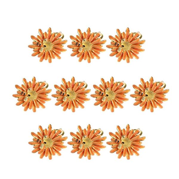

10pcs el tableware bee flower napkin buckle ring chinese alloy daisy rings