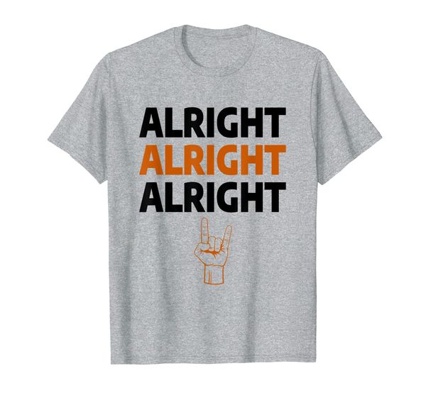 

texas football alright alright alright long horn hand sign t-shirt, White;black