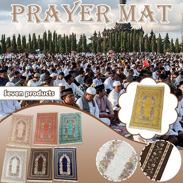 

carpets portable muslim worship blanket prayer mat travel compass islamic qibla chenille cotton fft