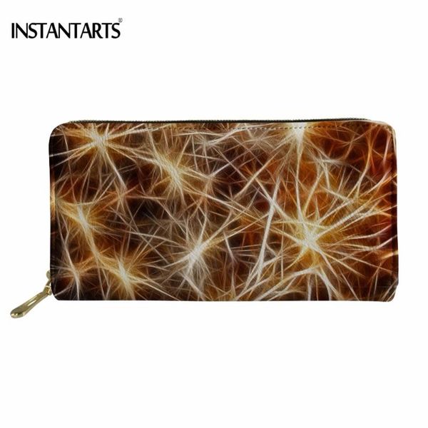 

wallets instantarts fashion women long pu leather wallet abstract pattern woman cash money storage bag holder zipper, Red;black