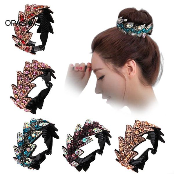 

hair clips & barrettes bun maker holder rhinestone deft claw clamps hairband strong must have tool accessories et, Golden;silver