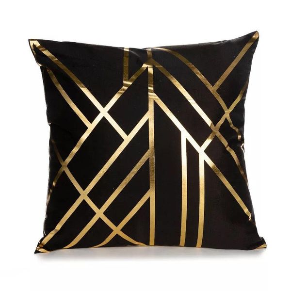 

cushion/decorative pillow black gold gometric cushion wrap stamping throw pillows for chairs seat pillowcase decor home livingroom decoratio
