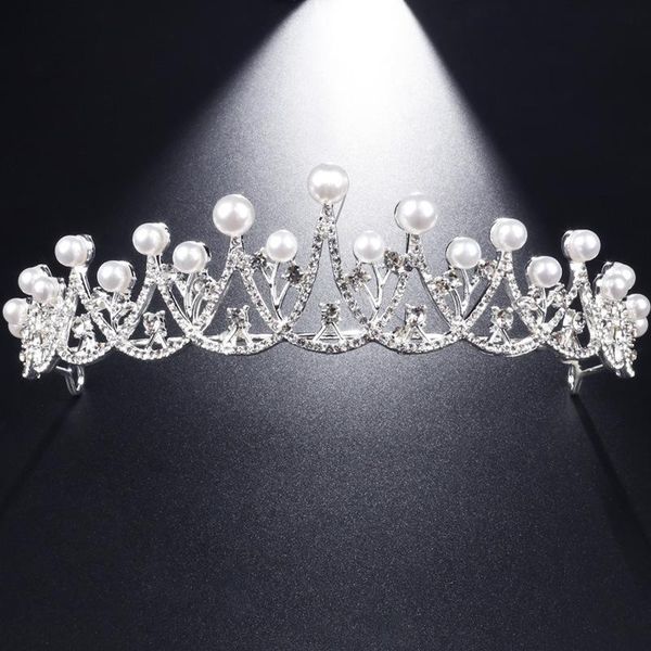 

hair clips & barrettes 2021 silver color rhinestone crown and wedding jewelry accessories for women girls bridal tiara headpiece, Golden;silver