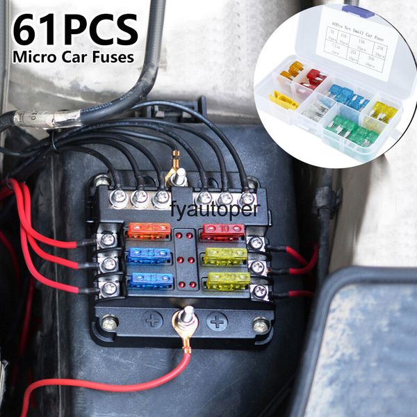 

60pcs profile small size blade car fuse assortment set for auto truck 5a/10a/15a/20a/25a/30a with plastic box