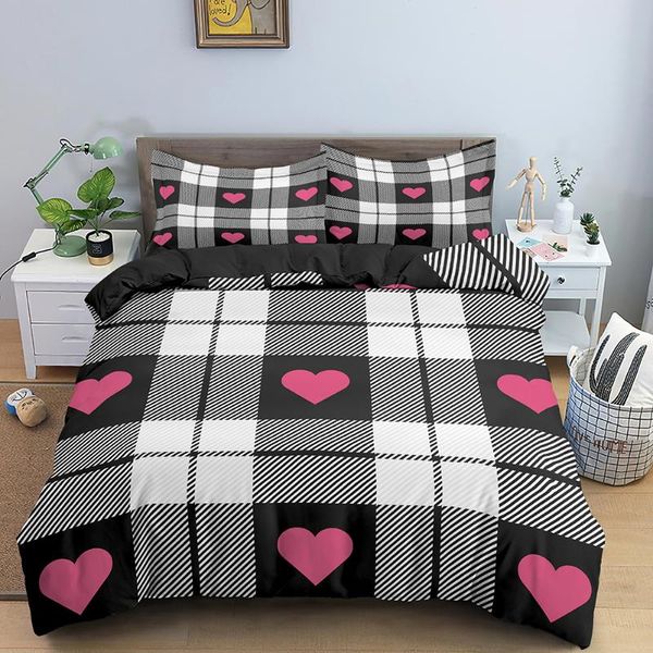 

bedding sets 3d heart set duvet cover with pillowcase  king bed linens comforter bedclothes
