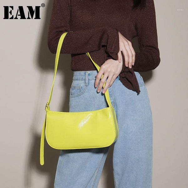 

evening bags [eam] women small simple oil wax leather handbag personality all-match crossbody shoulder bag fashion tide 2021 18a36091