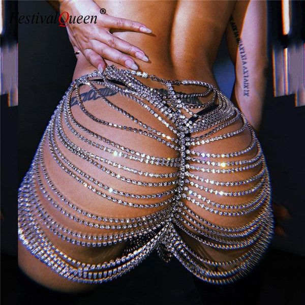 

skirts handmade shiny rhinestones mini skirt see through hollow link chains women party clubwear chic summer beachwear, Black