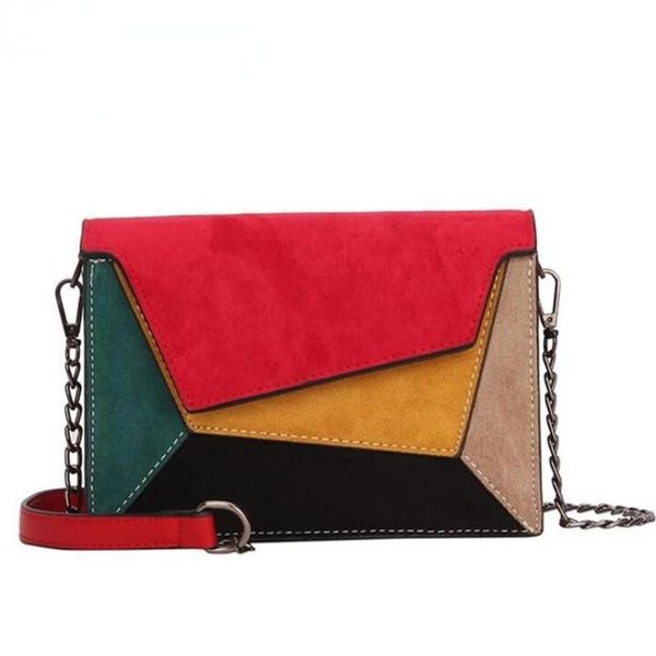 

evening bags retro matte patchwork crossbody for women small chains strap shoulder bag lady flap criss-cross