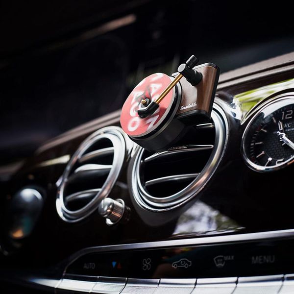 

car air freshener turntable phonograph fragrance with 3pcs replace tablets