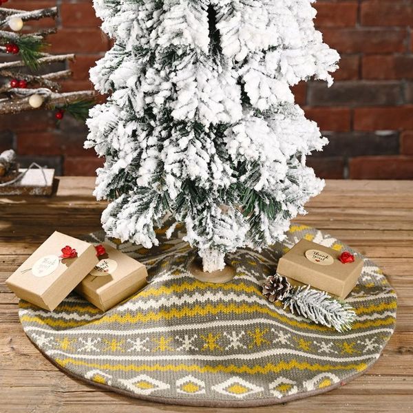 

christmas decorations tree skirt knitted snowflake mini bottom decoration
