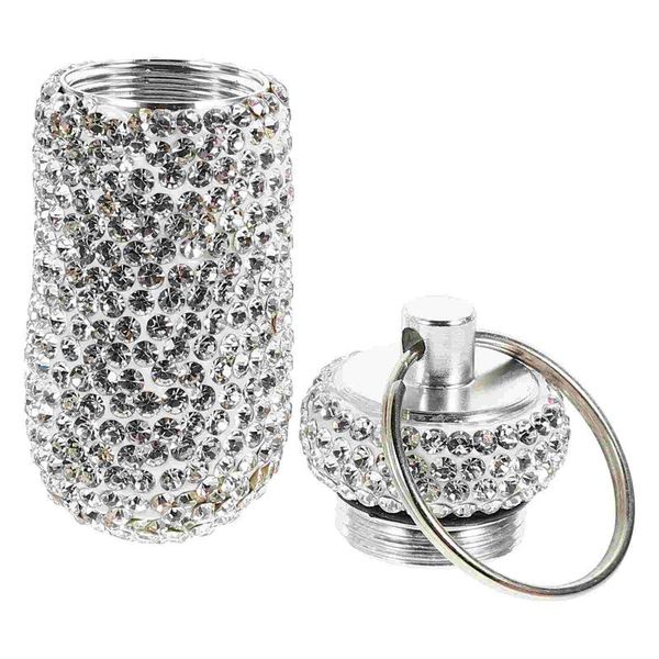 

storage bottles & jars 1pc diamante aluminum alloy box holder case