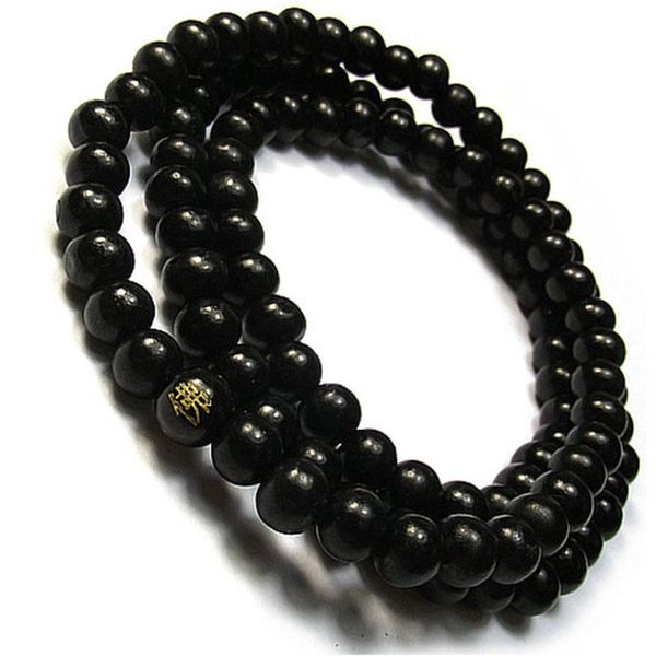 

beaded, strands fashion temperament natural red sandalwood bead bracelet tibetan buddhist wooden rosary beaded charm tlsm, Black
