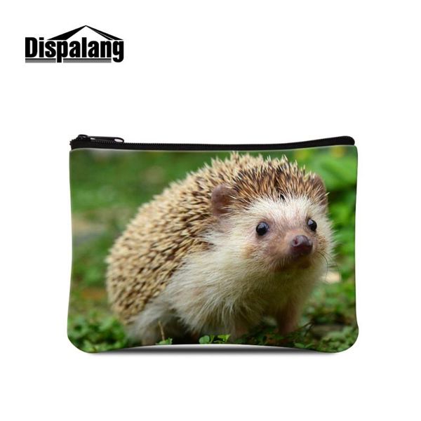 

coin purses dispalang pretty animal hedgehog on wallet mini makeup pouch children change canvas purse for women portable money bag, Red;black