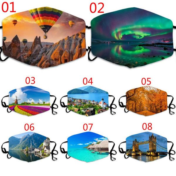 

high-quality masks black personalized landscape funny dustproof cotton printed mask