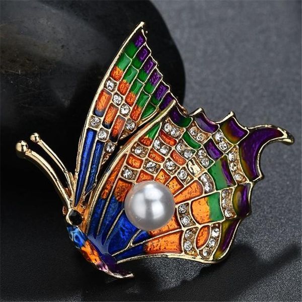 

pins, brooches fashion all-match personality jewelry inlaid zircon color butterfly brooch for women feature namour charm gift all seasons, Gray
