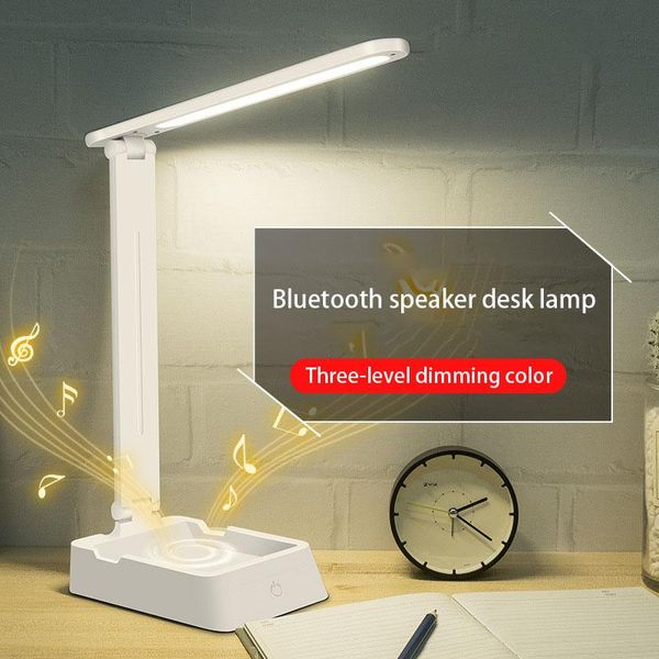 Lâmpadas de mesa Bluetooth alto -falante LED lâmpada luminária dobrável escolares estudantes estudantes Dormitório Proteção para os olhos Reading Bedroom USB USB