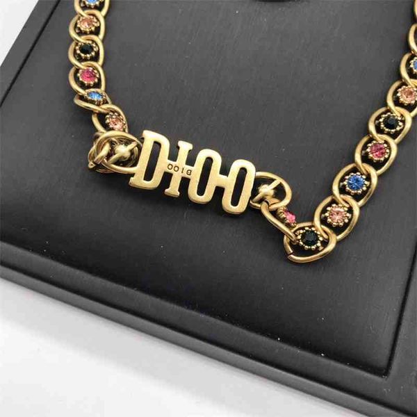 

70% off outlet online family letter necklace women's gorgeous color zirconium inlaid bracelet, Black