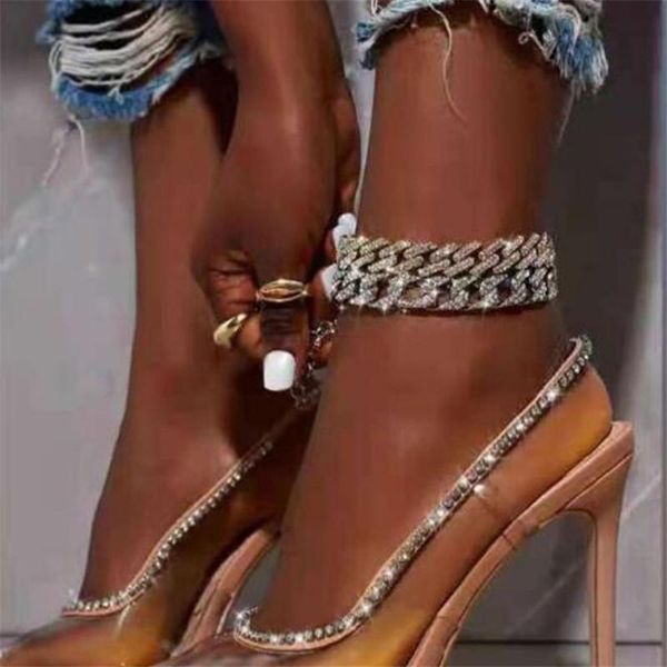 

women pumps pvc transparent high heels pointed toe silvery party shoes lady thin sandalias de mujer dress, Black