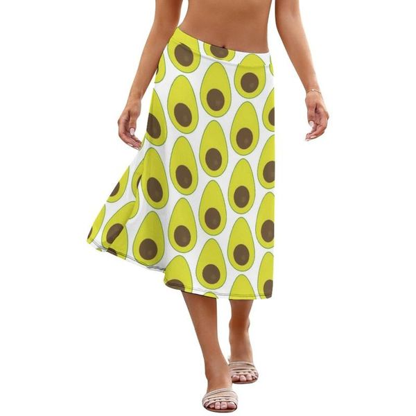 

skirts avocado skirt beach elastic youth polyester pattern midi, Black