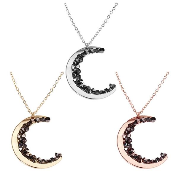 

pendant necklaces 2021 golden necklace fashion women's moon jewelry ladies simple gift, Silver