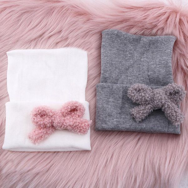 

cute bow hats for born baby boys girls soft white cotton kint beanies kids child pography props hat caps &, Yellow