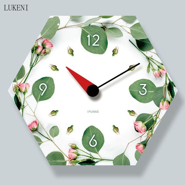 

wall clocks rose flower hexagonal 14-inch lanyard clock home decor