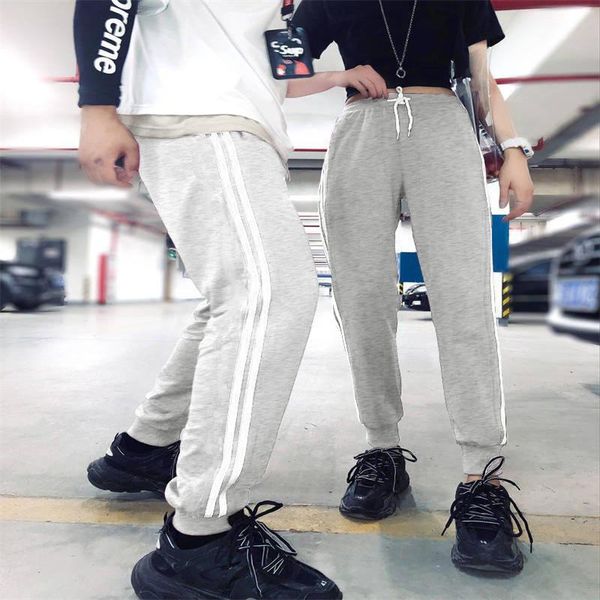 

men's pants men joggers casual fitness sportswear stripe sweatpants trousers gyms jogger workout 6 color, Black