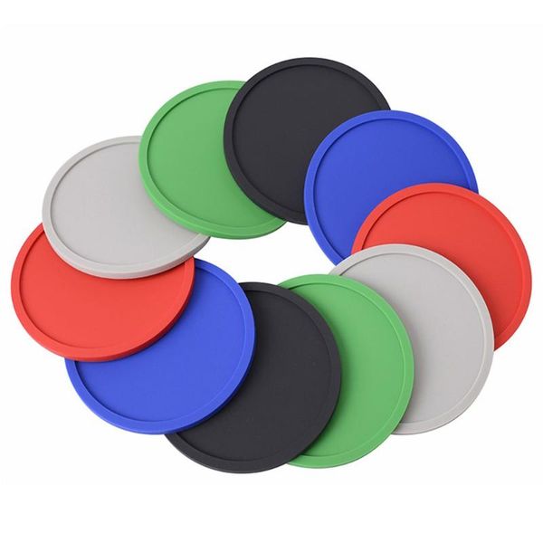 

mats & pads 1pc round silicone coasters non-slip cup pad table drinks glasses mat