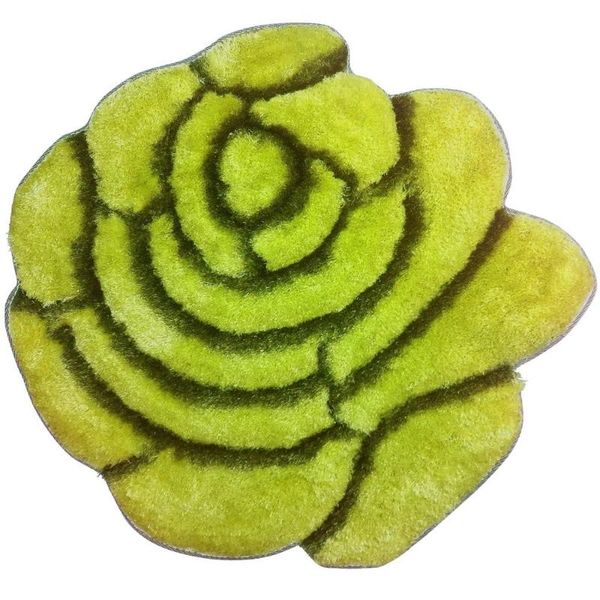 

carpets nicerug sale durable 3d design 35" diameter shaggy cozy green rose flower shaped decoration area rug carpet floor mat