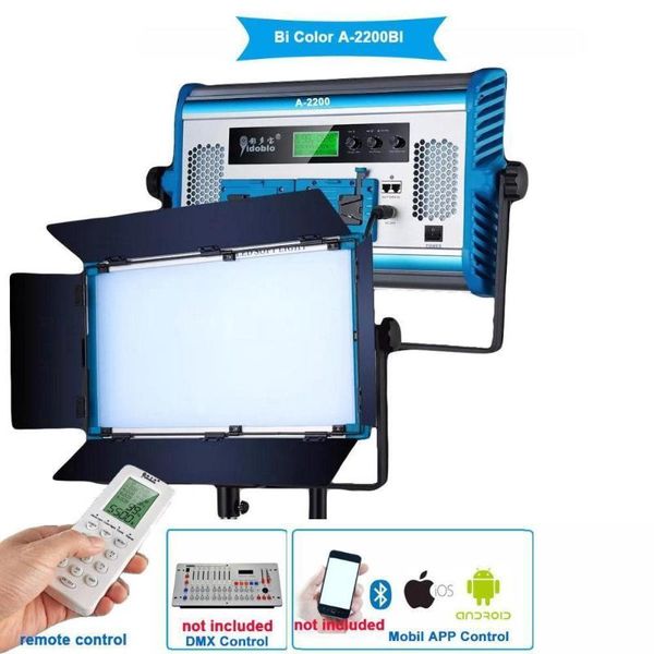 

flash heads yidoblo a-2200bi lcd display pro led lamp soft light bio-color panel for pography app remote control set